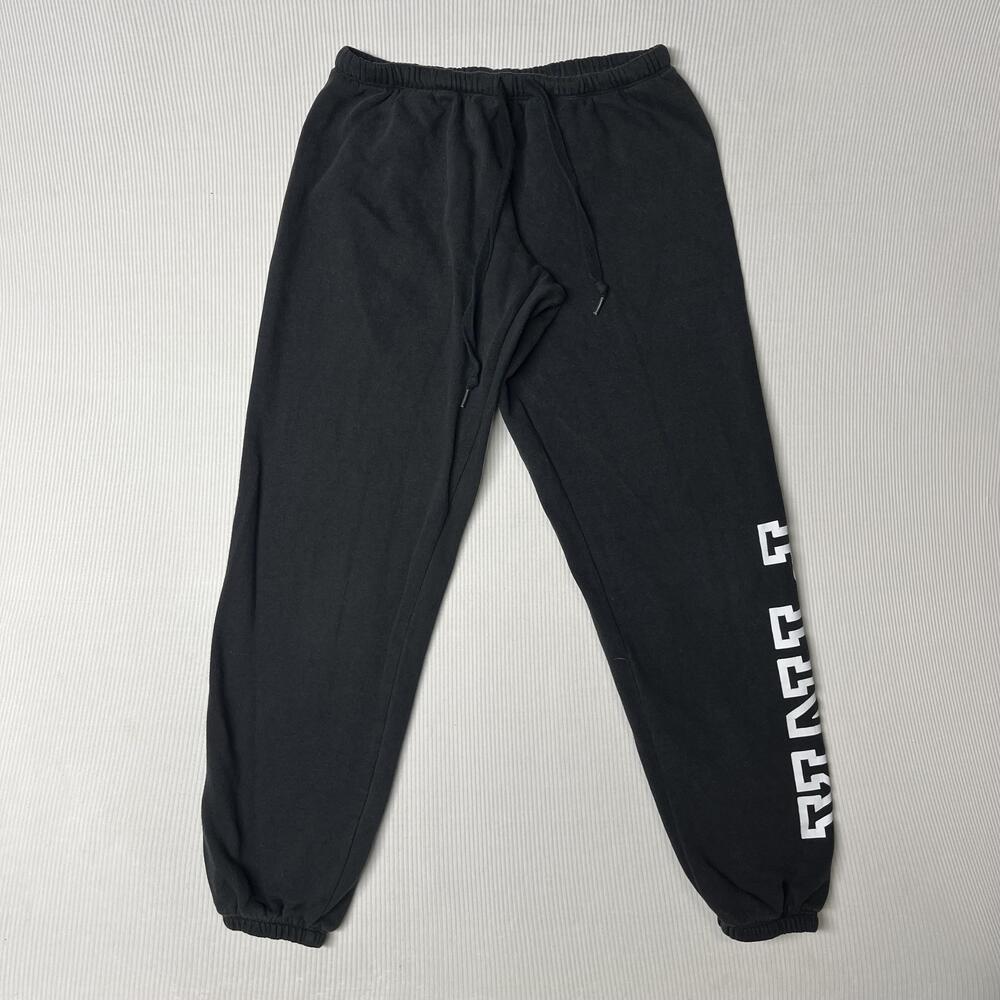PINK Victoria's Secret Pants Womens Small Black Fleece Sweatpants Logo Leg
